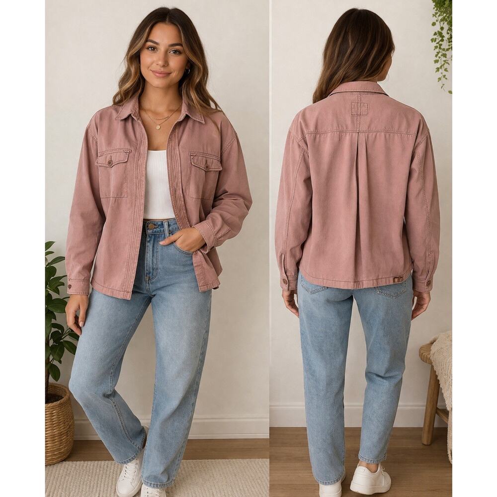 Abercrombie And Fitch Jacket Y2K Utility Jacket Pink Cotton Women’s XL